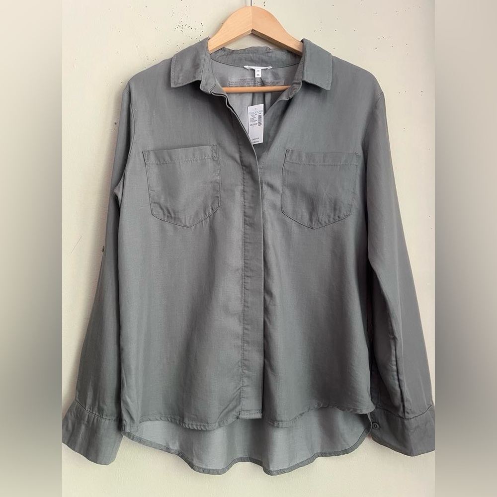 Maurices Gray Relaxed Button Down Shirt